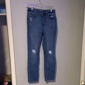 Lauren Conrad Stylish Blue Distressed Women Jeans size 4